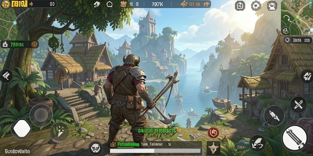 Screenshot menunjukkan aksi seru dalam dunia terbuka 797K.