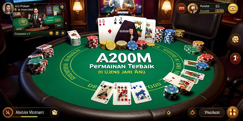 Tampilan gameplay A200M yang menarik saat bertanding poker.