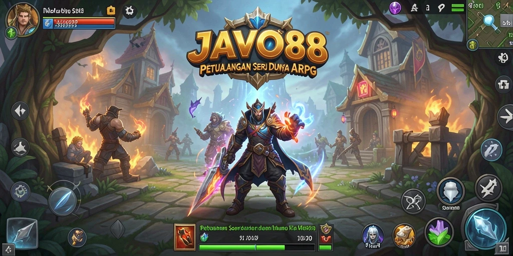 Menampilkan aksi seru dalam permainan ARPG JAVO88.