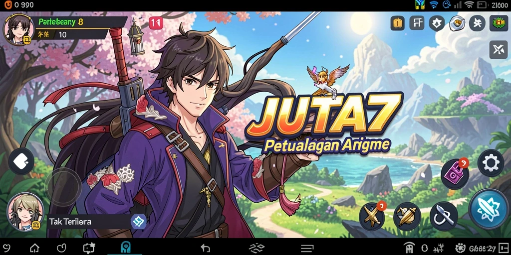 Screenshot gameplay JUTA7 menampilkan aksi karakter Anime yang seru.