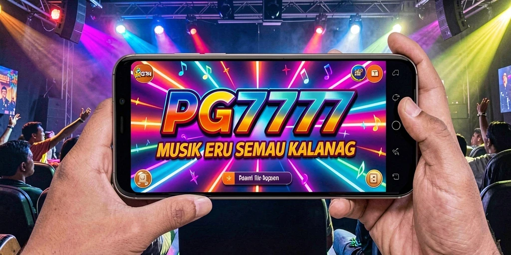 Screenshot PG777 menampilkan gameplay seru dengan musik beragam.