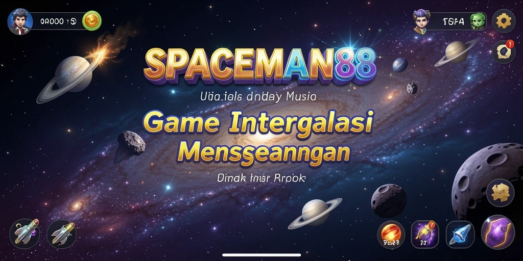 Tampilan gameplay <strong>SPACEMAN88</strong> dengan elemen musik yang menyenangkan.
