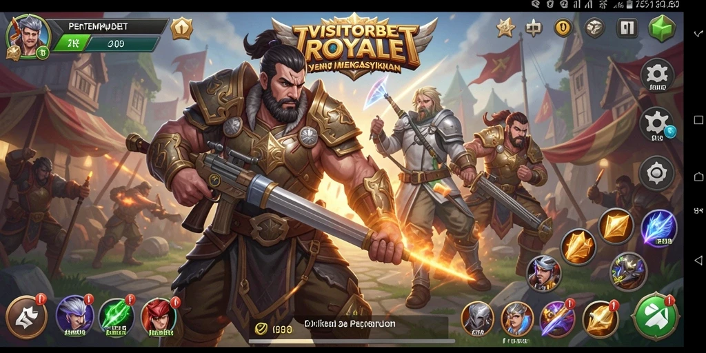 Tangkapan layar gameplay VISITORBET dengan aksi pertarungan Battle Royale yang intens.