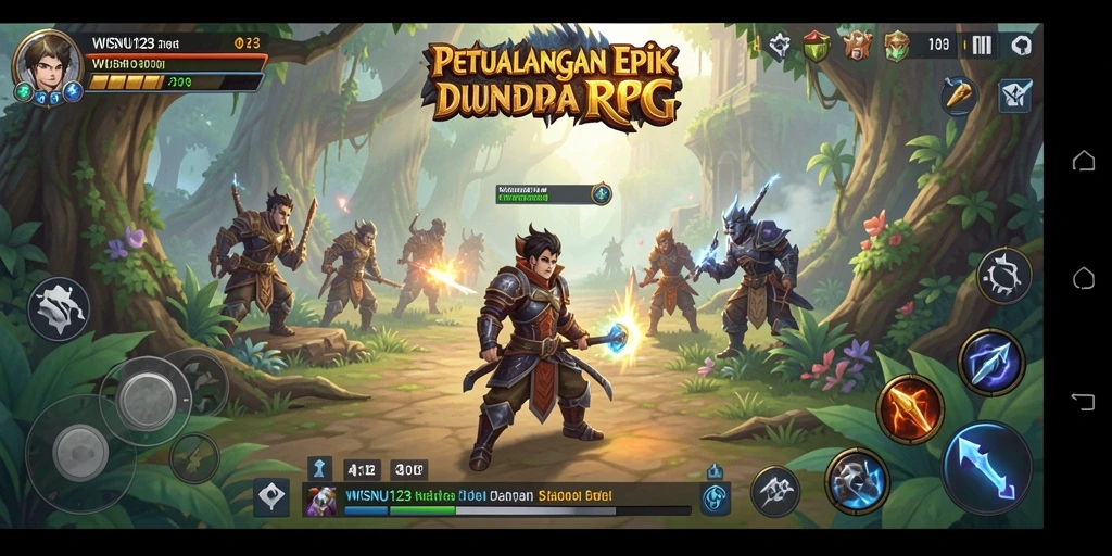 Screenshot gameplay dari WISNU123 menampilkan aksi RPG yang mendebarkan.
