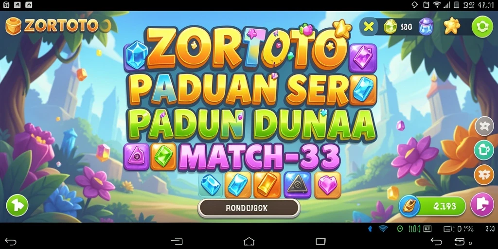 Tampilan gameplay ZORTOTO yang menampilkan paduan warna-warni menakjubkan.